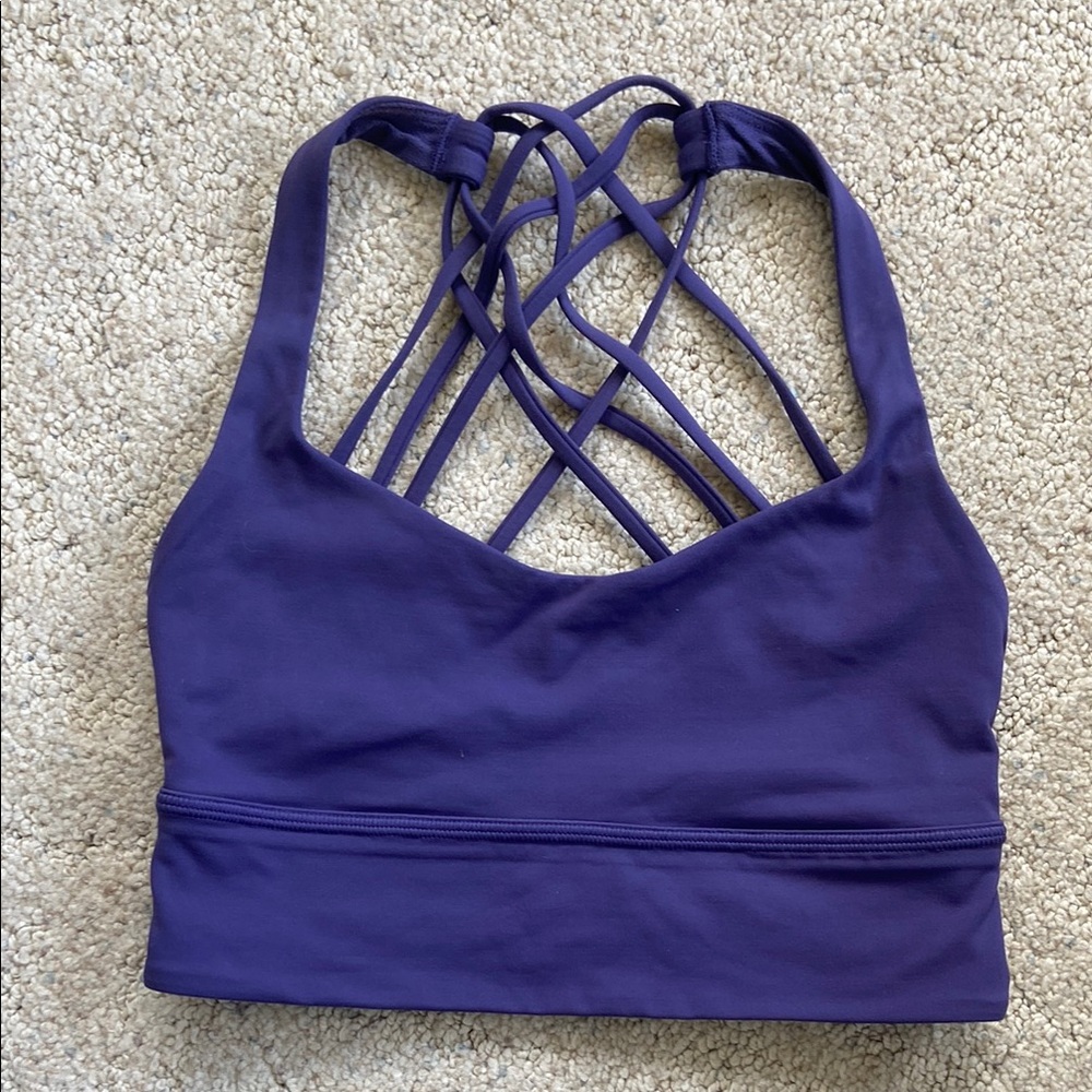 Women's Purple Strappy Sports Bra